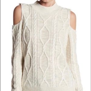 Cream Dex Cold Shoulder Sweater.